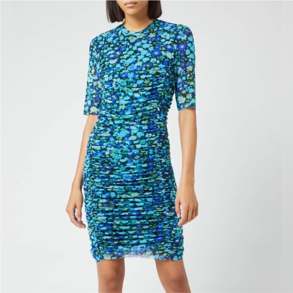 GANNI Mesh Floral Dress